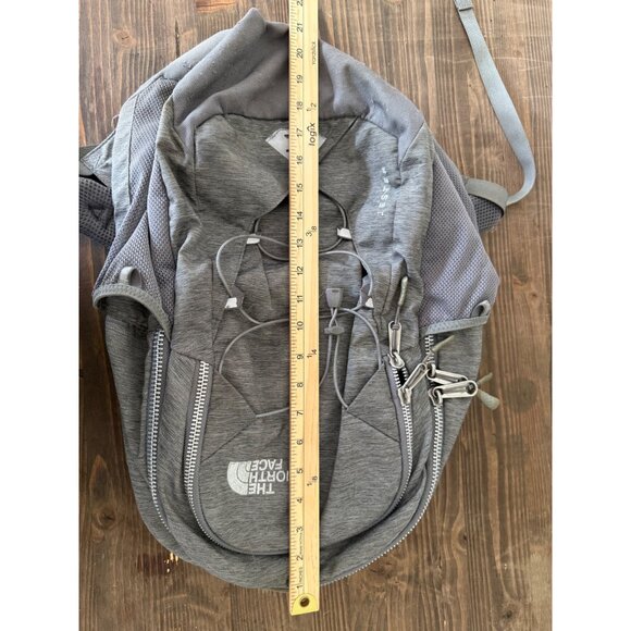 The North Face Jester Backpack Heather Gray White Hiking Camping School Outdoor - Picture 10 of 14